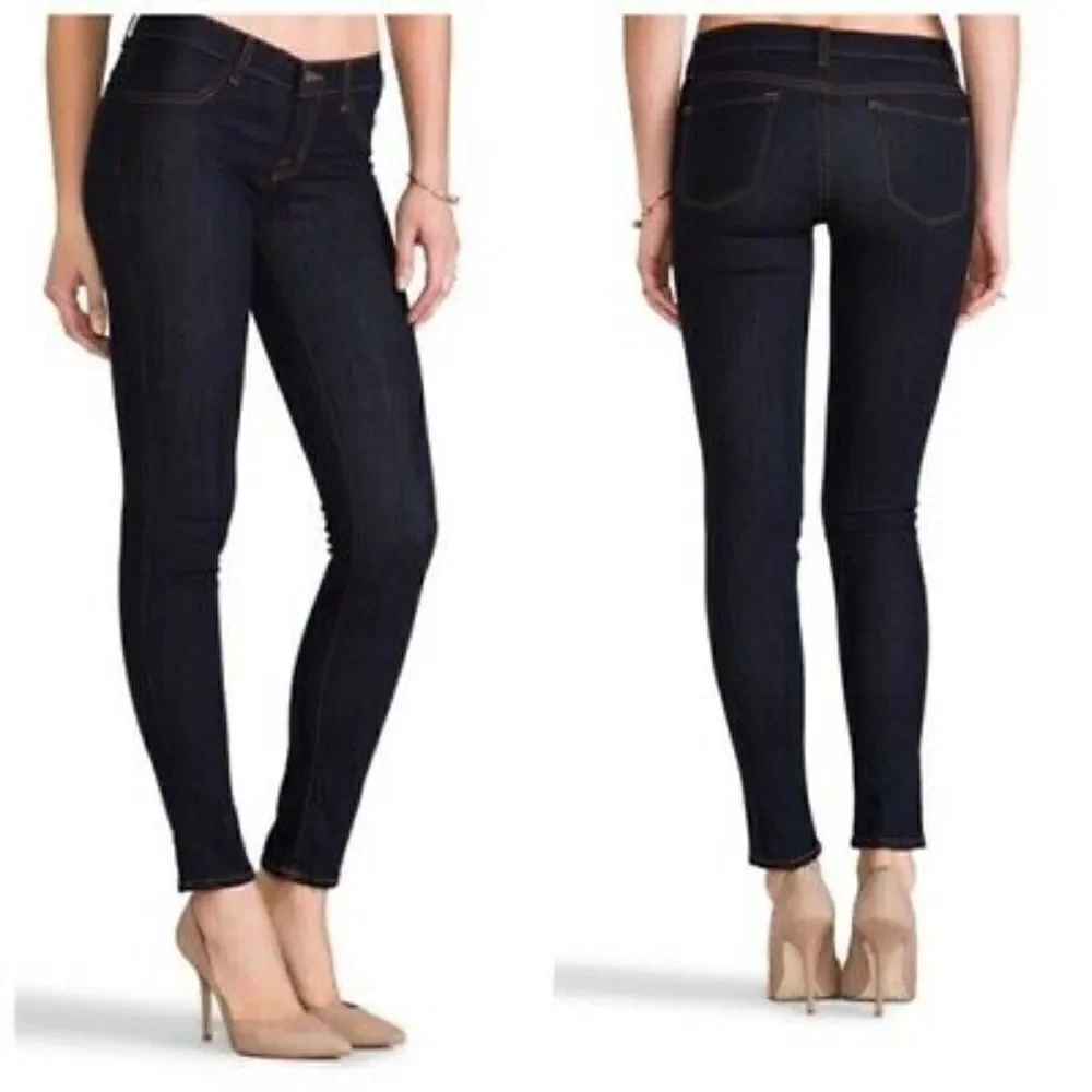 J‎ Brand Mid Rise Super Skinny in Starless Jeans Womens 25